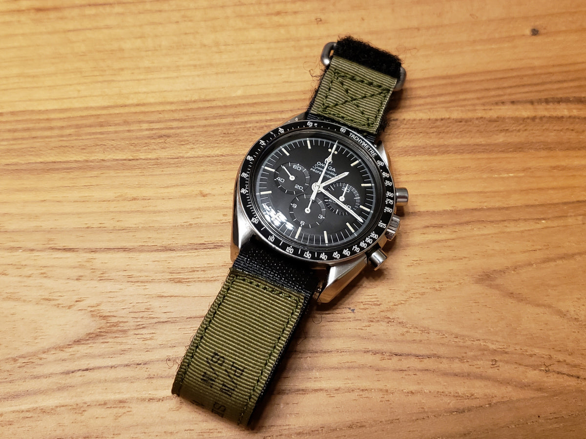 Omega Speedmaster Leather Velcro Watch Strap Nasa Watch Band