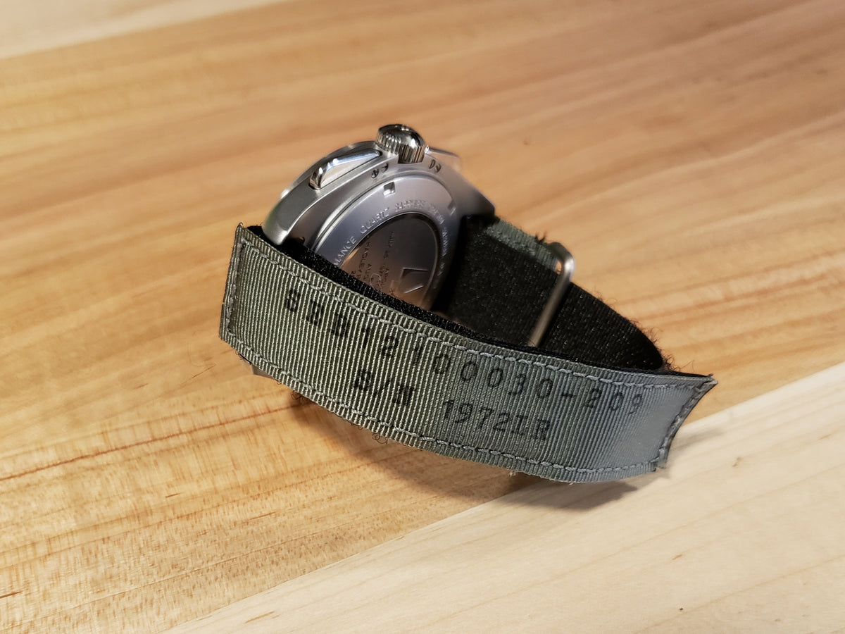 EXTRA Short NASA watchband - MIL-SPEC - GRAY Tape - 209 – LUNA