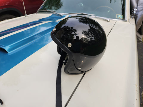 Vintage Racing Helmets - BLACK - DISPLAY ONLY