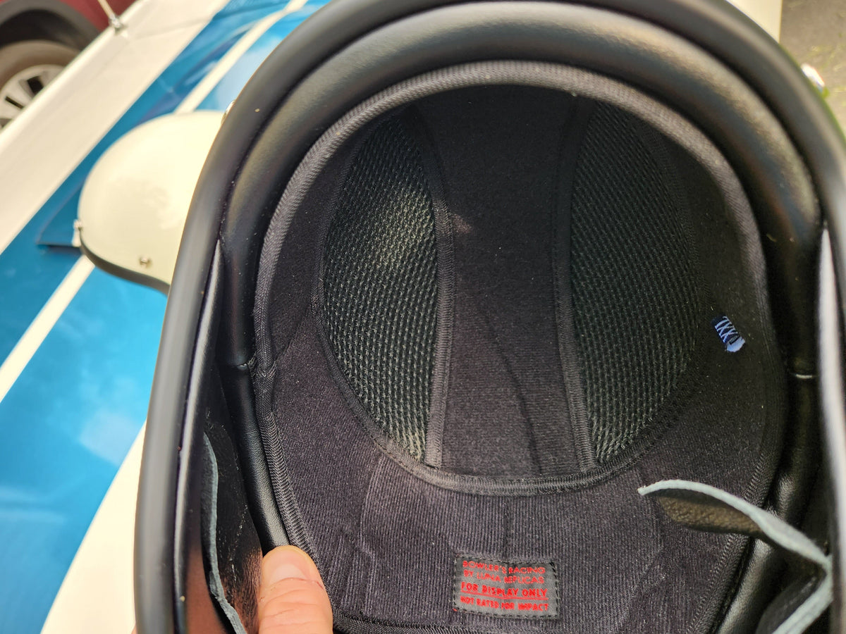 Vintage Racing Helmets IVORY WHITE DISPLAY ONLY LUNA REPLICAS