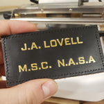 Leather GOLD ASTRONAUT - FULL CUSTOM - Name Tag, NO Wings