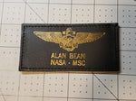 Leather GOLD ASTRONAUT USN/USMC AVIATOR - Name Tag & Wings - CUSTOM