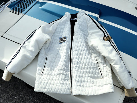 1965 SHELBY/FORD White Quilted Team Jacket - HERITAGE LINE